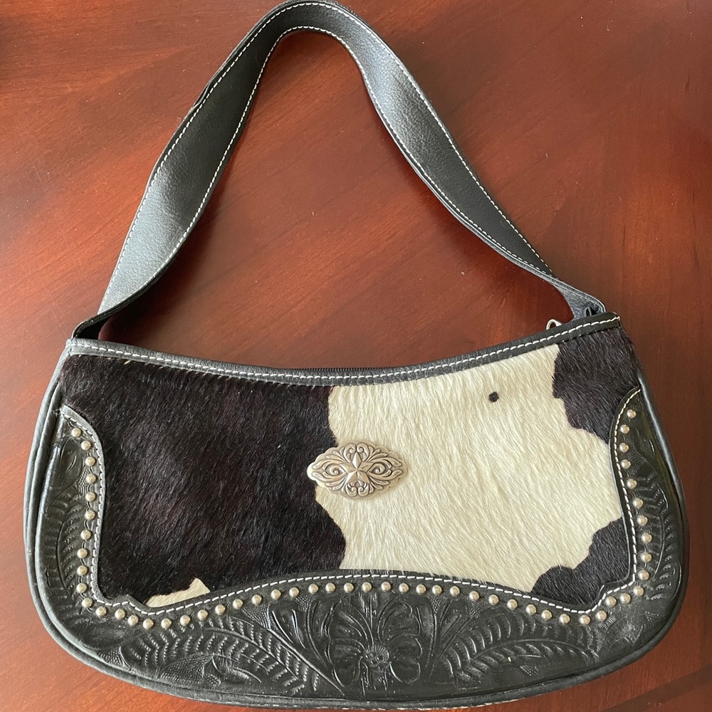 American West cowhide and leather handbag